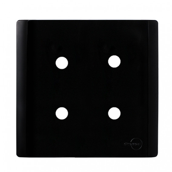 Placa p/ 4 Furos 4x4 - Novara Preto Brilhante 